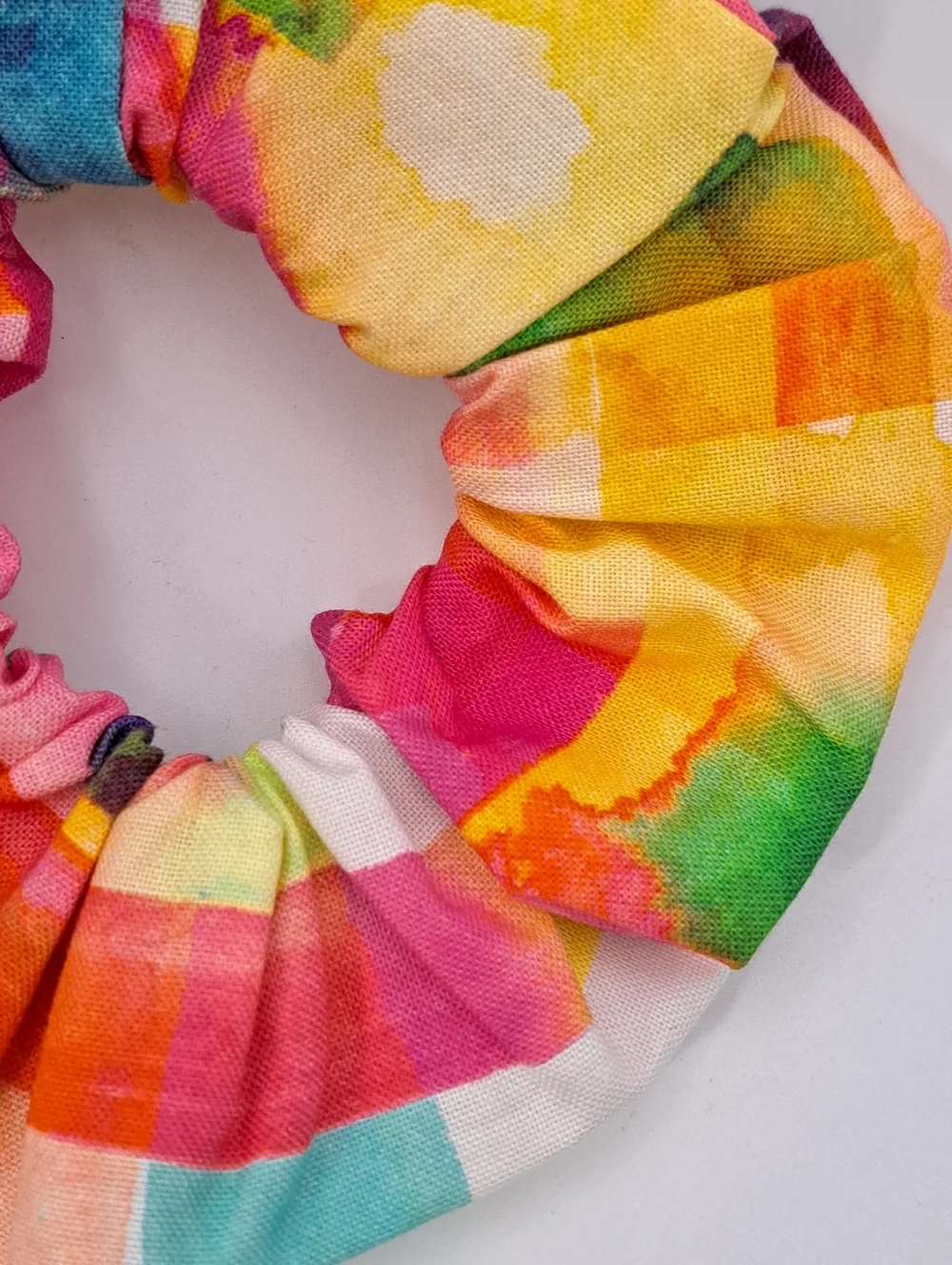 Colorful Rainbow Scrunchie Hair Tie Cotton Women's Accessory